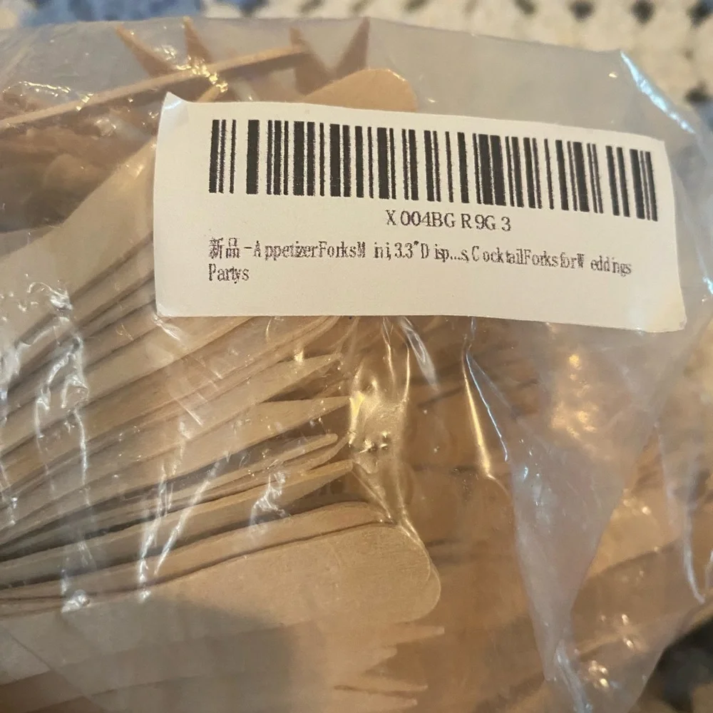 500pc Mini Wooden Appetizer Forks 3.3” Biodegradable Cocktail Picks